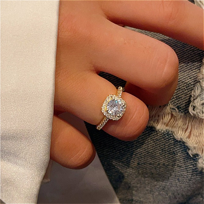 Unisex 1 Carat Moissanite Wedding Ring, 925 Silver